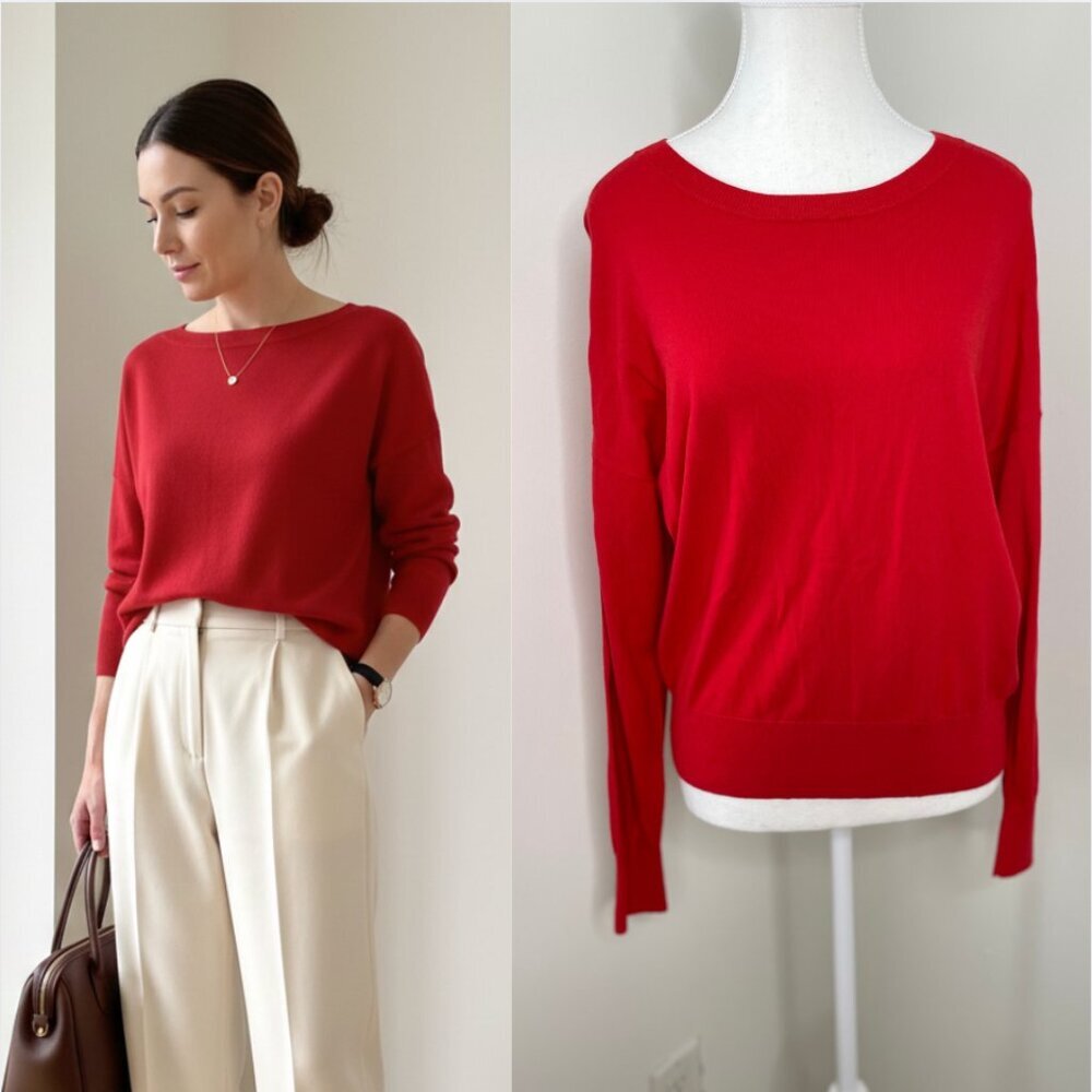 Tristan Italian Yarn Lightweight Crew Sweater S